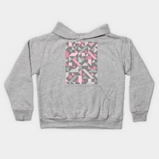 Grey and Pink Geometric Art Kids Hoodie